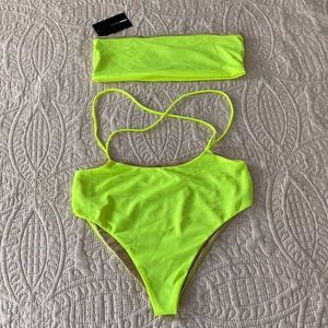 Fashion Nova Swimsuit Bikini - Neon